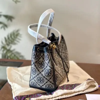 TortyBurch Flower Drawstring Tote Bag